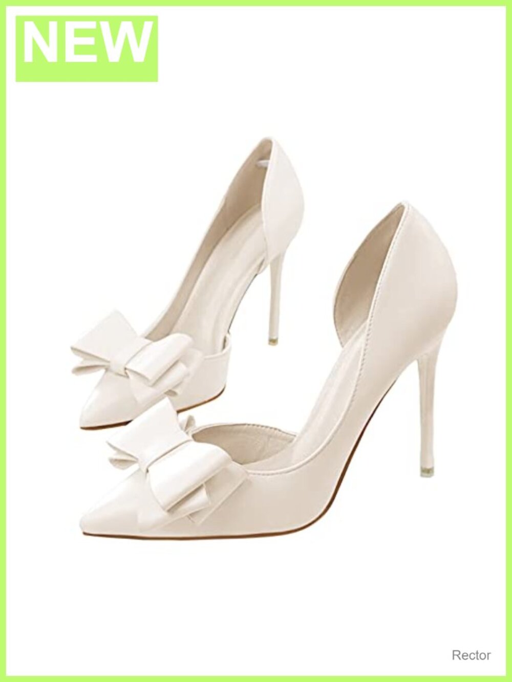 Women's Bow Heels Closed Pointed Toe Dress Shoes Stiletto Slip on Wedding Pumps